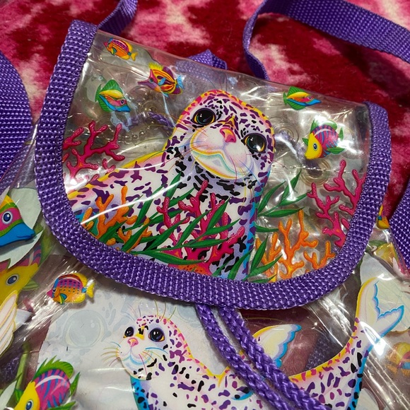 VINTAGE LISA FRANK RAINBOW REEF β€οΈβπ₯ MINI BACKPACK - Picture 2 of 5